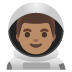 man astronaut, medium skin tone